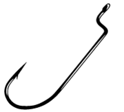 Gamakatsu 07114 Offset Shank Worm Hook Size 4/0